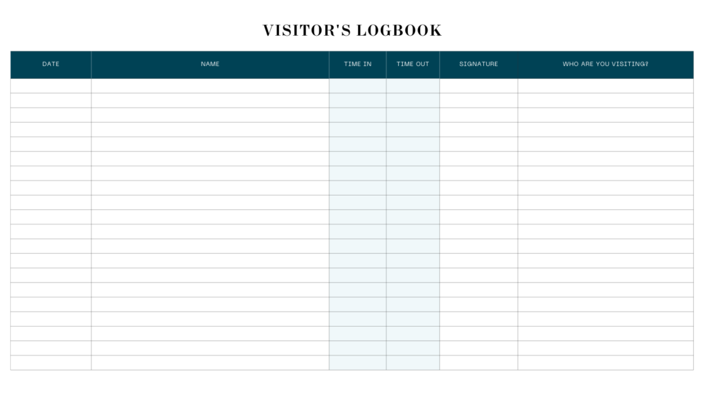 Sign in Sheet Template